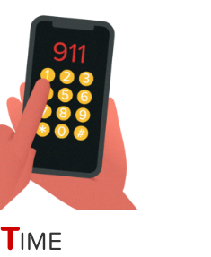 Hand holding cell phone while fingers push 911 to get help for stroke.