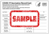 COVID-19 Vaccination Record Card Sample