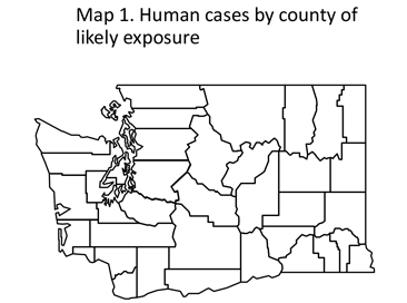 Map of Washington where people may have gotten west nile virus with no counties colored in.
