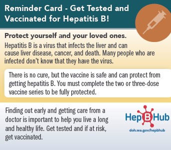 Hep B vaccine reminder card