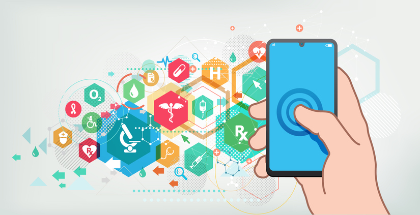 hand holding blue cell phone