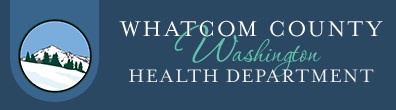 Whatcom County Health District, white letters with teal background