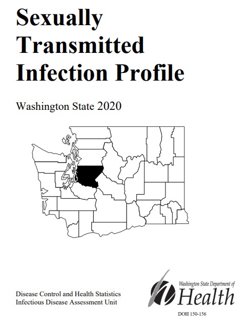 STD report with map of united states, WA state in black