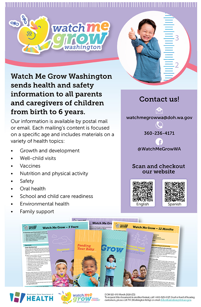 Brochures for Watch Me Grow, 18 months