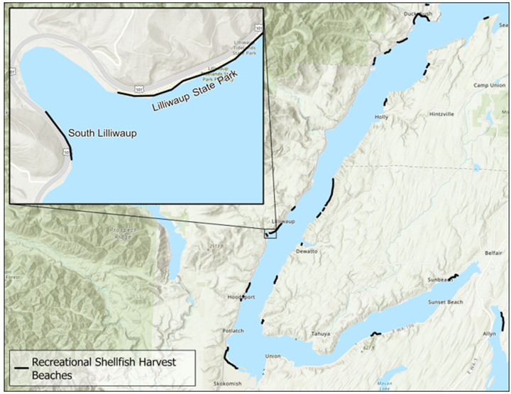 Southern Portion of Hood Canal Recreational Shellfish Harvest Beaches