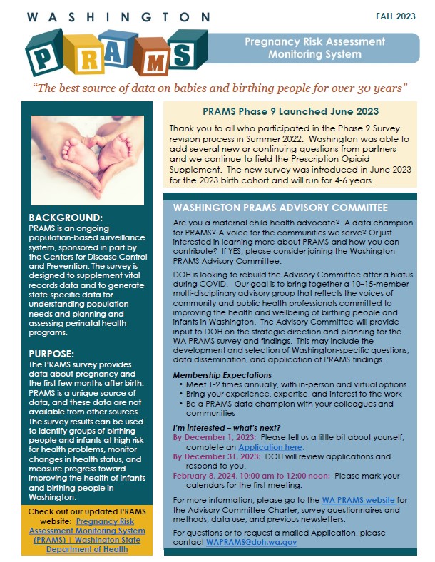 Pregnancy Risk Assessment Monitoring System Newsletter