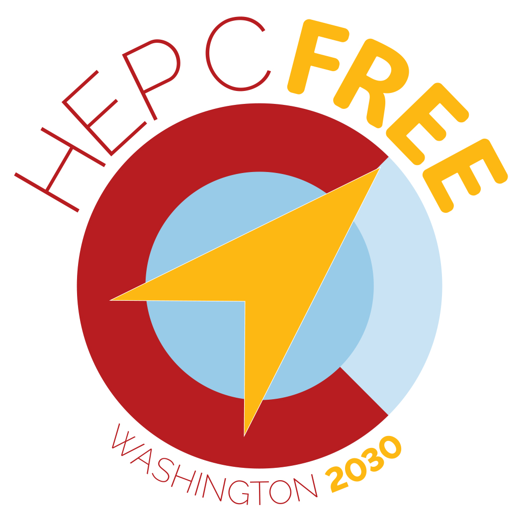Hep C Free logl in red yellow and blue