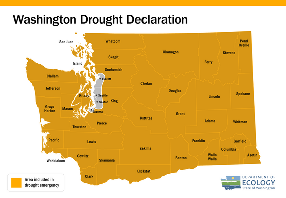 Map showing drought effects in Washington.