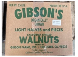 Gibson's Organically Grown Walnuts Recall