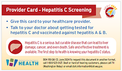 Provider Card Hepatitis C Screening