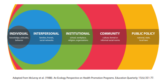 Public health socio-ecological model