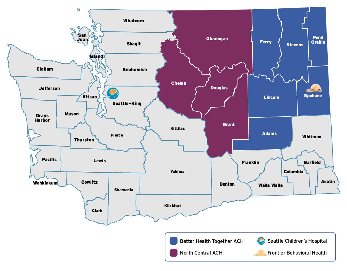 Washington state map highlighting the eligible SAFES Program counties