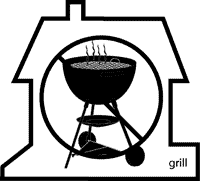 Never grill inside