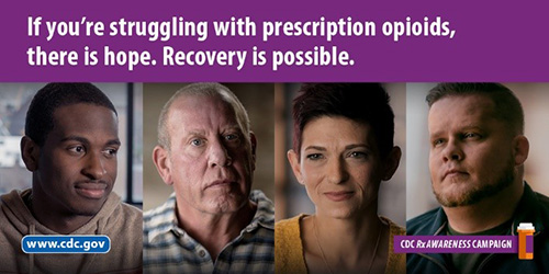 If you're struggling with prescription there is hope. Recovery is possible. - CDC
