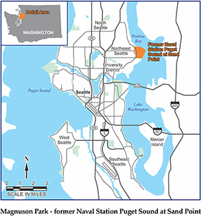 Map of Magnuson Park in Seattle.