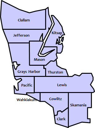 Southwest regional counties