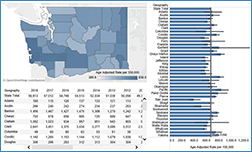 Map of death data on Tableau