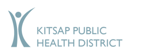 Logo for Kitsap Public Health District with abstract blue figure