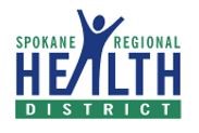 Green and blue lettering for Spokane Regional Health Logo with blue figure