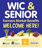 el neuvo letrero del Programa de Nutrición del Mercado de Granjeros para WIC y Adulto Mayor