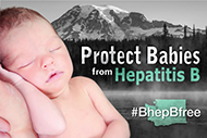 Picture of a baby and the words Protect Babies from Hepatitis B.