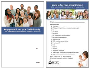 Immunization reminder/recall cards