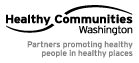 Black and white image of Healthy Communities Washington Logo