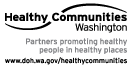 Black and white image of Healthy Communities Washington Logo