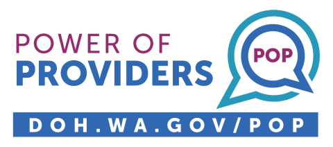 Power of Providers (POP) Horizontal Logo - DOH.wa.gov/POP