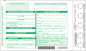 Newborn Screening Collection Kit- Green