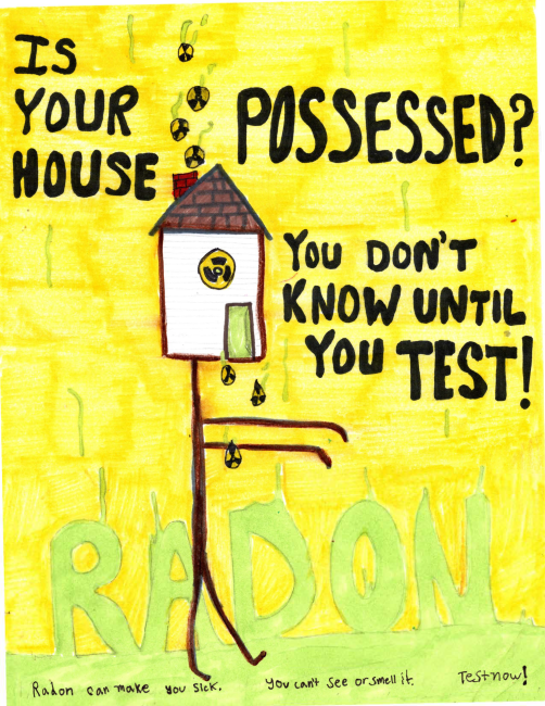 Drawing of a zombie house titled "Is Your House Possessed?"