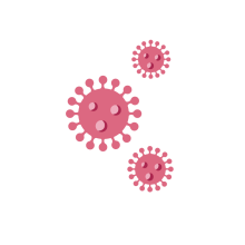 three pink circular shapes to show germs