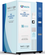 Testing kiosks that offer free COVID-19 and flu tests
